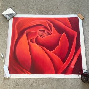 Rose Painting on Canvas